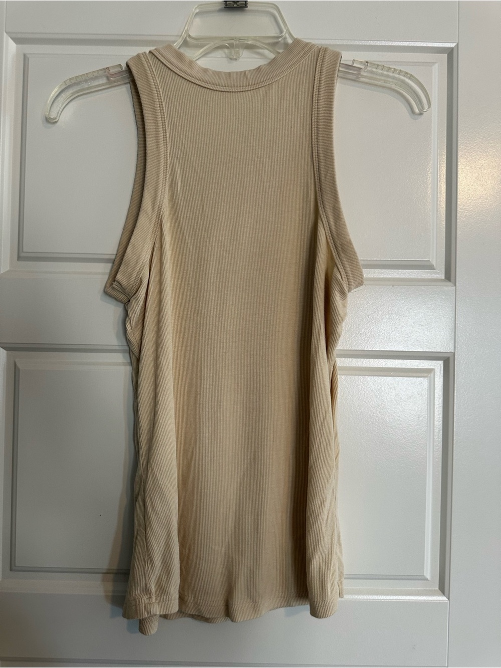 Women’s Tan Ribbed Tank Top - Picture 2 of 3